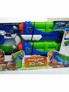 X-Shot Water Guns Blaster Launcher Set 2 Stealth Soaker & 2 Typhoon Thunder